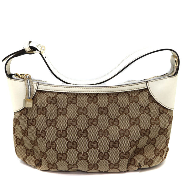 5373 1 Gucci Handbag GG Canvas Leather Beige White