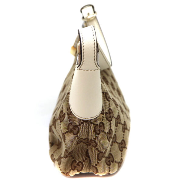 5373 4 Gucci Handbag GG Canvas Leather Beige White