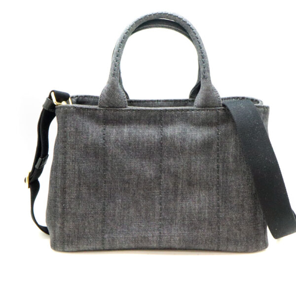 5492 2 Prada Kanapa Tote Bag Black Denim Canvas