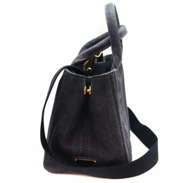 5492 4 Prada Kanapa Tote Bag Black Denim Canvas