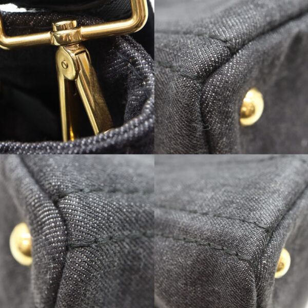 5492 6 Prada Kanapa Tote Bag Black Denim Canvas