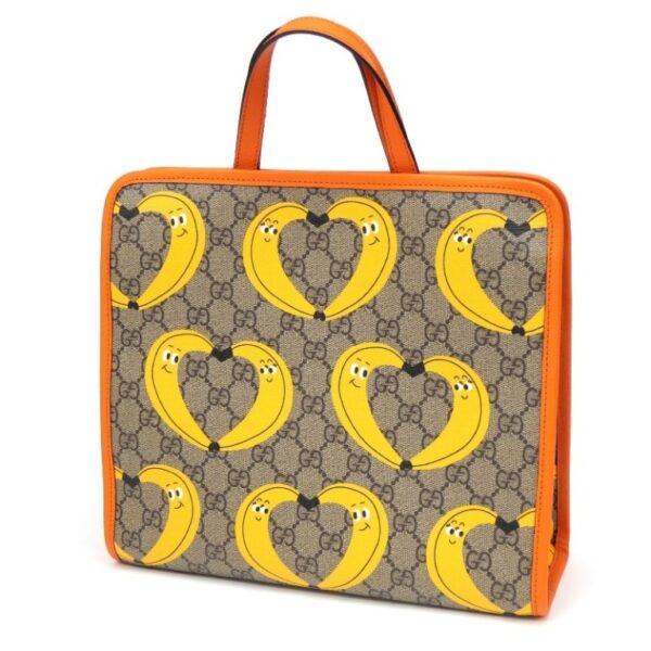 55774 1 Gucci GG Supreme Handbag Banana Bag Orange Multi