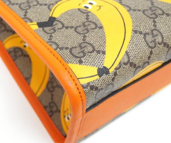 55774 5 Gucci GG Supreme Handbag Banana Bag Orange Multi