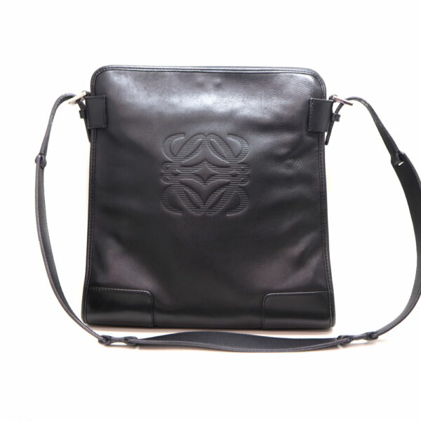 5617 1 Loewe Anagram Shoulder Bag Leather Black