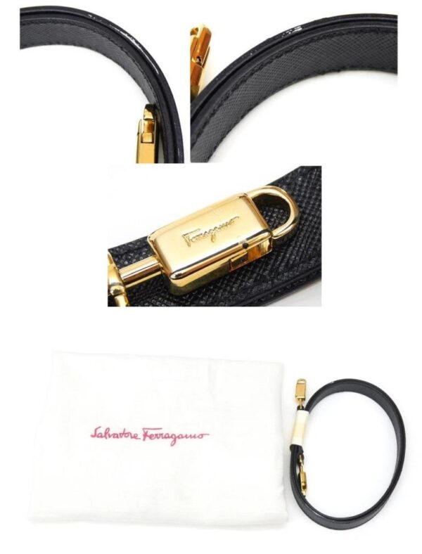 56711 10 Ferragamo 2WAY Bag Gancini Leather Black