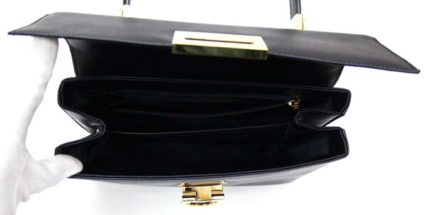 56711 4 Ferragamo 2WAY Bag Gancini Leather Black