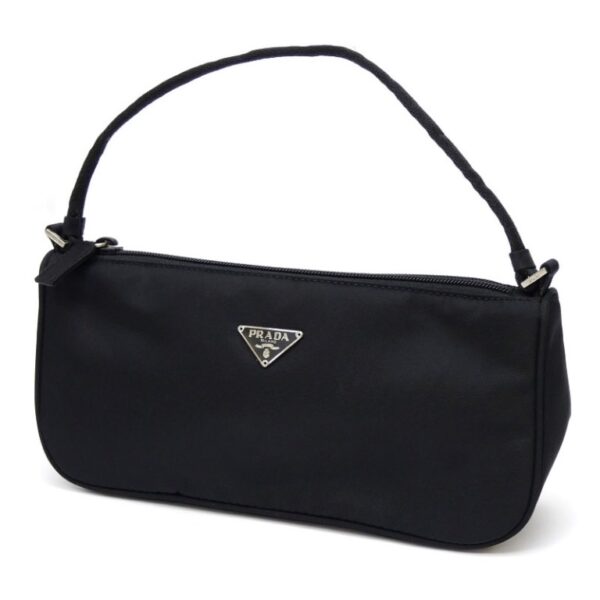 56913 1 Prada Accessory Pouch Triangle Logo Nylon Black