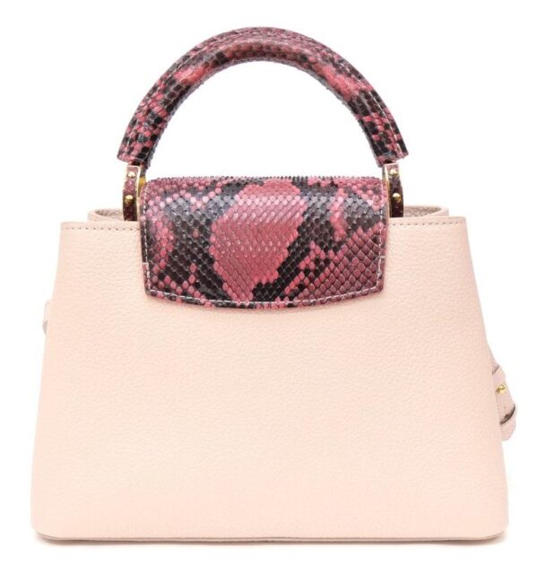 57266 2 Louis Vuitton Capucines BB 2WAY Python Shoulder Bag Pink