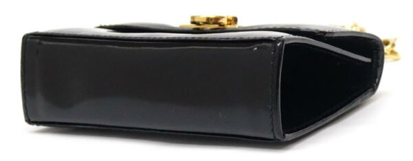 57450 4 Ferragamo Chain Mini Bag Gancini Patent Black