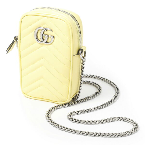 598597 dtdcp 741201 Gucci GG Marmont Leather Crossbody Bag Yellow