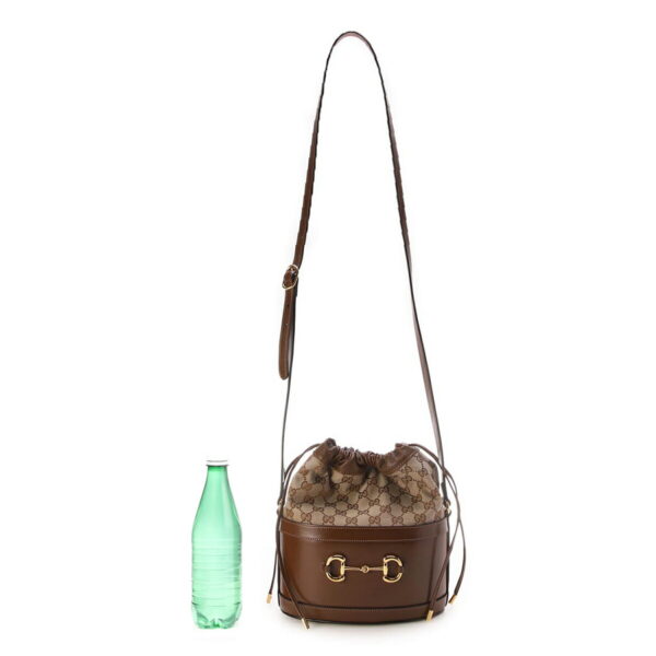 602118 1dbug 236303 Gucci Horsebit 1955 Leather Bucket Bag Beige