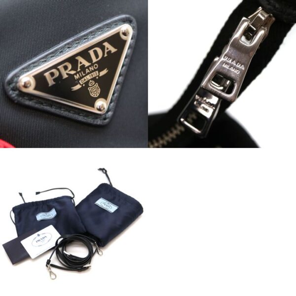 6810 8 Prada Fiori Handbag Shoulder Bag 2WAY Nylon Black