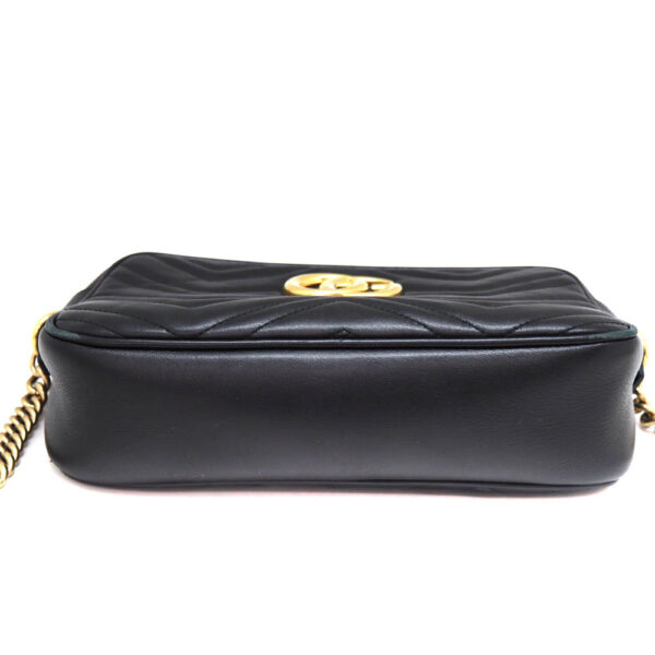 6915 5 Gucci GG Marmont Shoulder Bag Leather Black