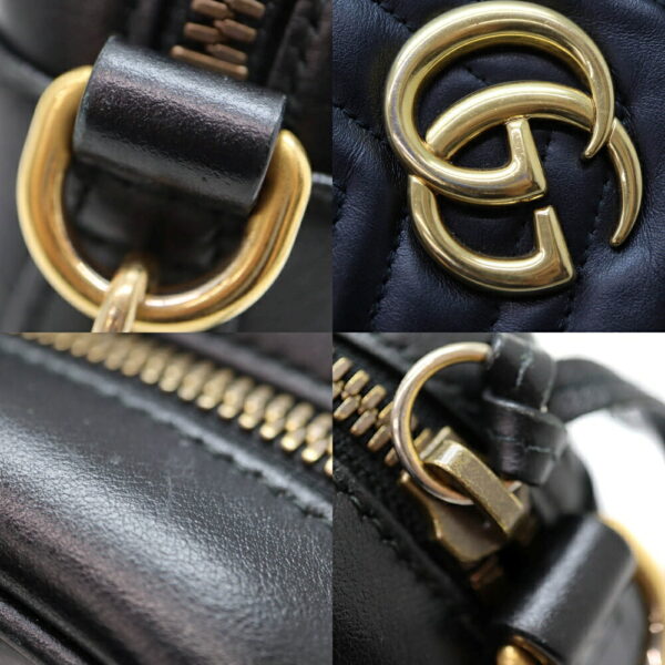 6915 7 Gucci GG Marmont Shoulder Bag Leather Black