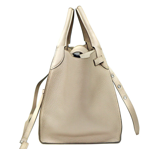 6969 4 Celine Big Small 2WAY Leather Bag Beige