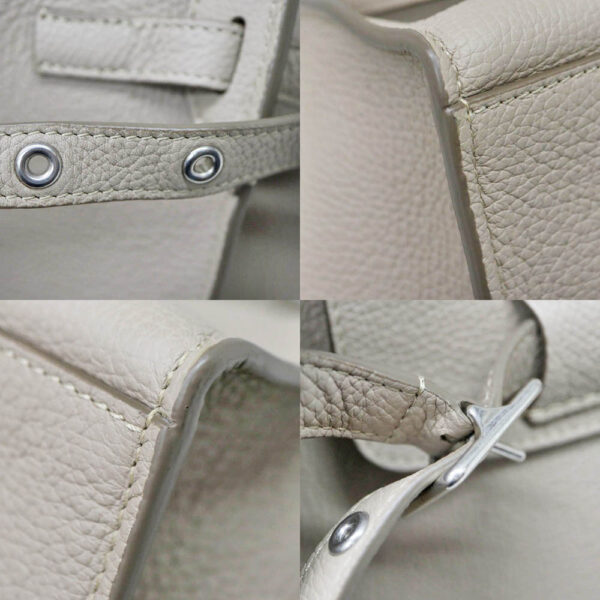 6969 6 Celine Big Small 2WAY Leather Bag Beige