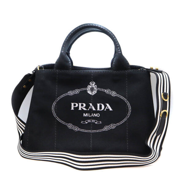 7099 1 Prada Kanapa Tote Bag Black Canvas