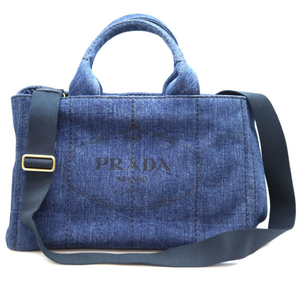 7149 1 Prada Kanapa Tote Bag Blue Denim