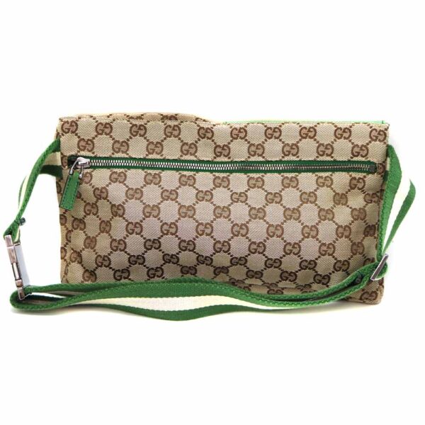 7230 2 Gucci Body Bag GG Canvas Leather Beige Green