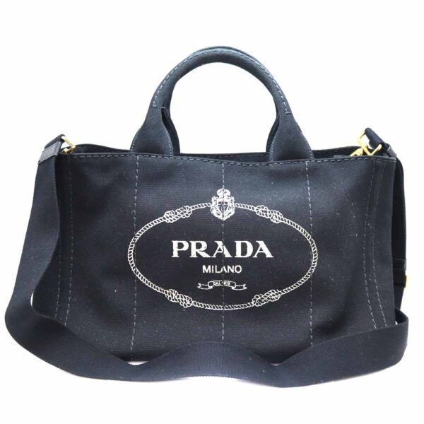 7281 1 Prada Kanapa Tote Bag Black Canvas