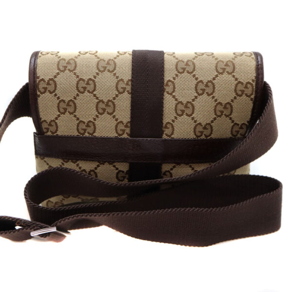 7461 2 Gucci Shoulder Bag Canvas Leather Brown Beige