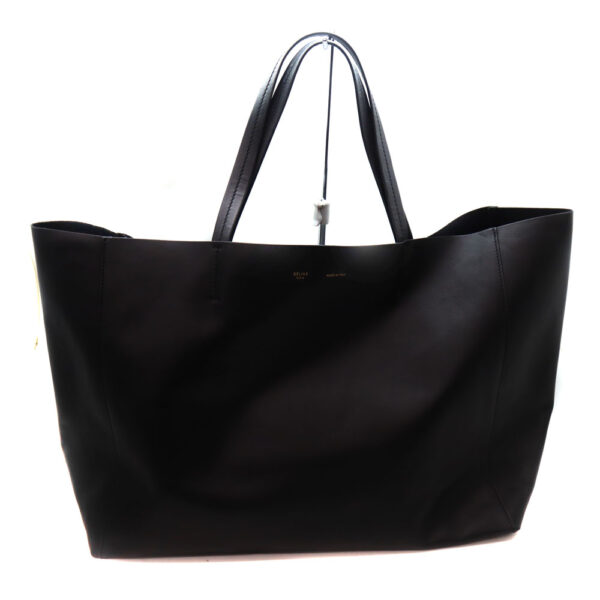 7463 1 Celine Horizontal Cover Leather Tote Bag Black