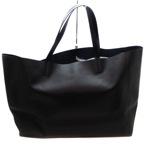 7463 2 Celine Horizontal Cover Leather Tote Bag Black