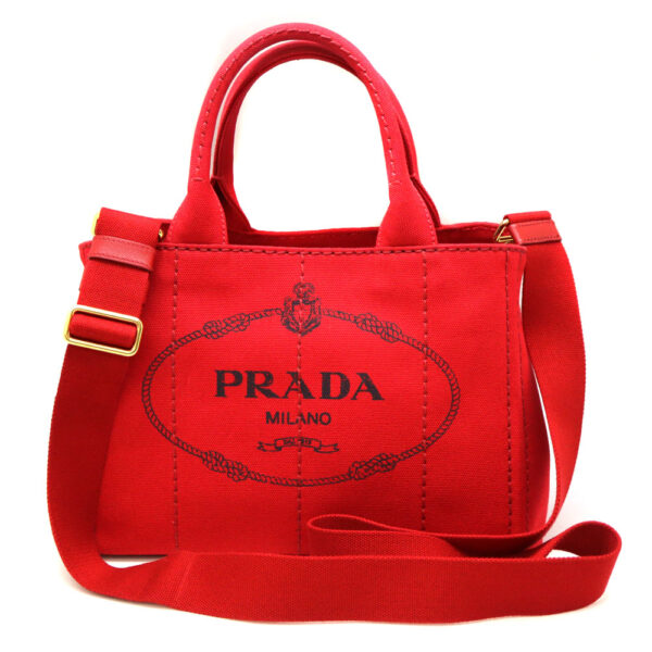 7604 1 Prada Canapa Tote Bag Red Canvas