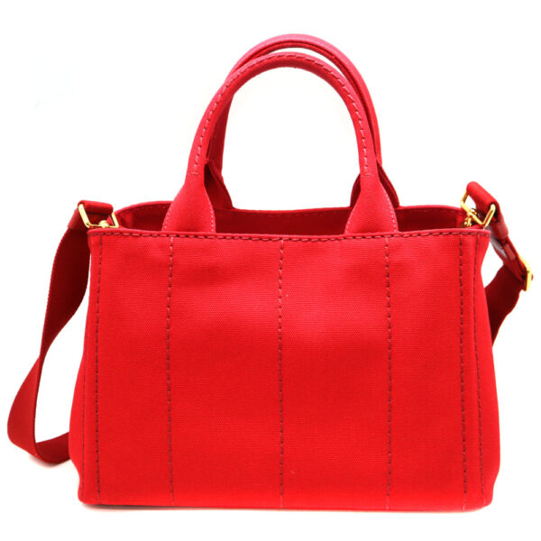 7604 2 Prada Canapa Tote Bag Red Canvas