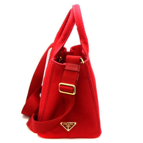 7604 3 Prada Canapa Tote Bag Red Canvas