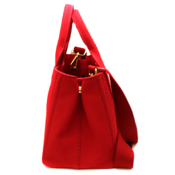 7604 4 Prada Canapa Tote Bag Red Canvas