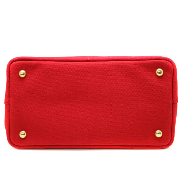 7604 5 Prada Canapa Tote Bag Red Canvas