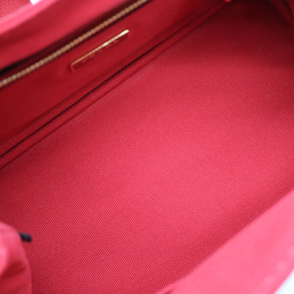 7604 6 Prada Canapa Tote Bag Red Canvas