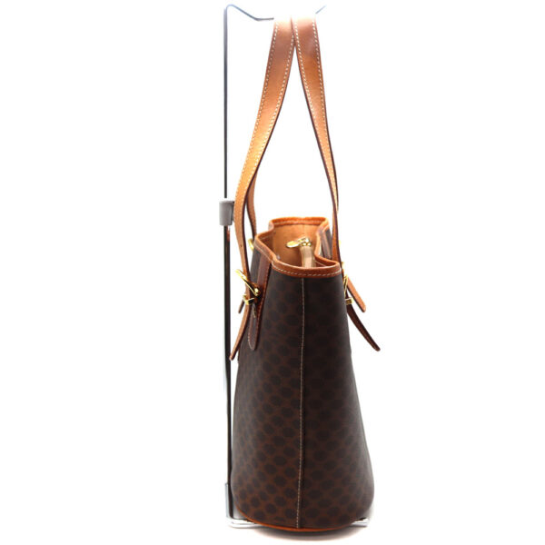 762 3 Celine Macadam Leather Handbag Brown