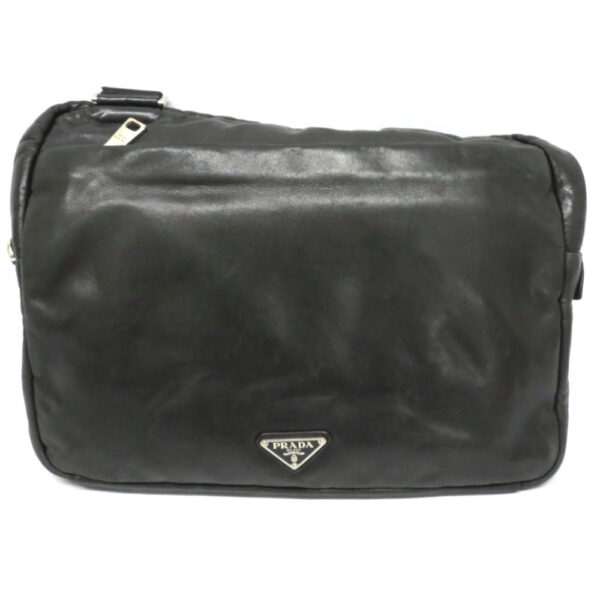 7853 1 Prada Shoulder Bag Black Leather