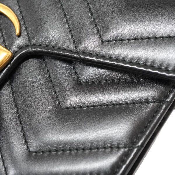 8 10 Gucci Chain Shoulder Bag Leather Black