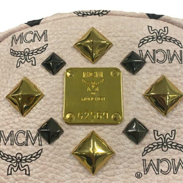 8 20221112 MCM Studded Leather Backpack Pink