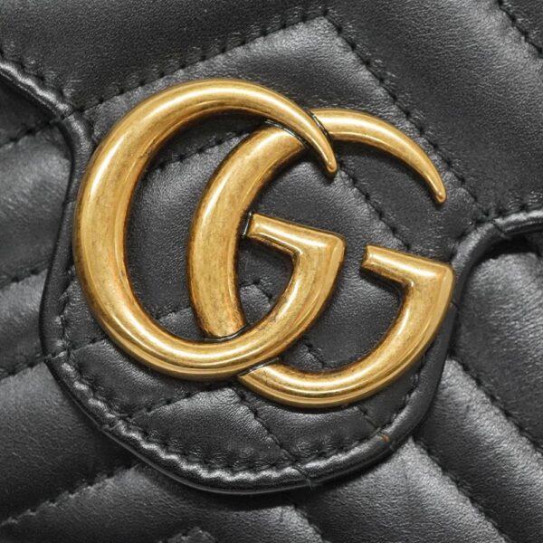 8 8 Gucci Chain Shoulder Bag Leather Black