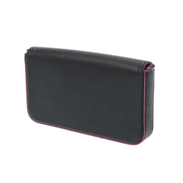 800000115328000 2 Louis Vuitton Pochette Felicie Epi Leather Chain Wallet Noir Hot Pink