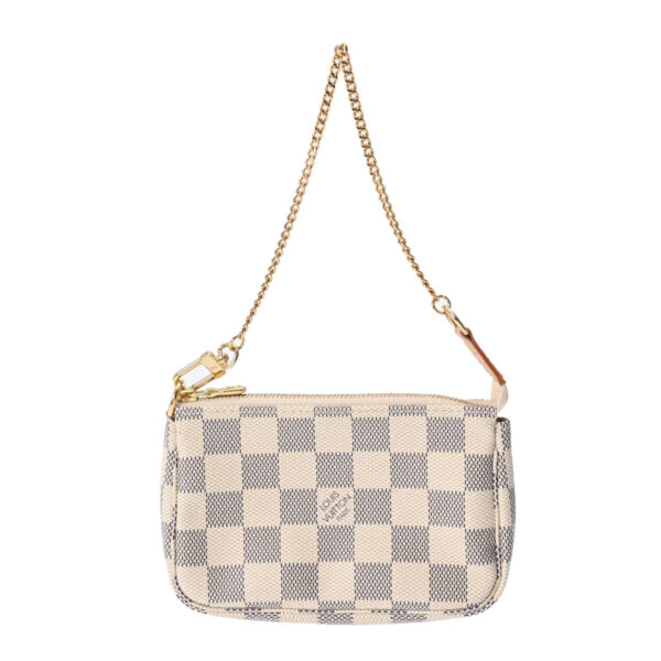 800000116092000 1 Louis Vuitton Mini Pochette Accessory Damier Azur Pouch White