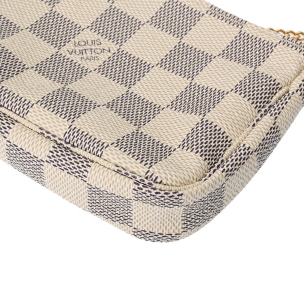 800000116092000 7 Louis Vuitton Mini Pochette Accessory Damier Azur Pouch White