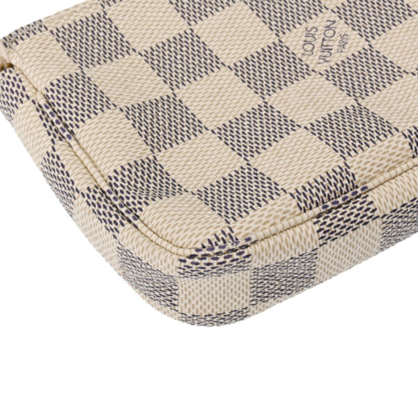 800000116092000 8 Louis Vuitton Mini Pochette Accessory Damier Azur Pouch White