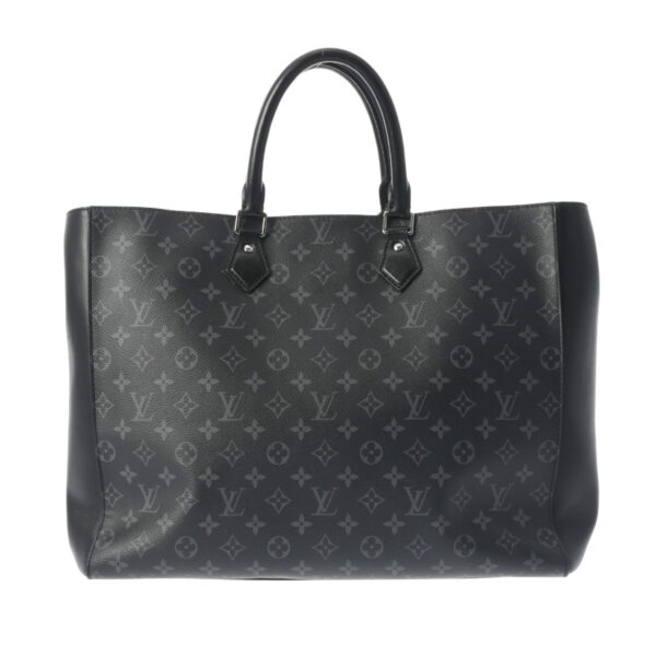 800000120737000 1 Louis Vuitton Grand Sac Monogram Eclipse Tote Bag Black Gray