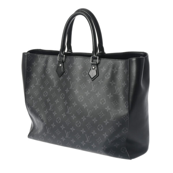 800000120737000 2 Louis Vuitton Grand Sac Monogram Eclipse Tote Bag Black Gray