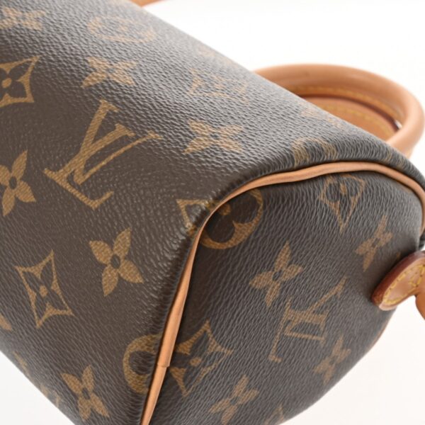 800000122029000 10 Louis Vuitton Nano Speedy Monogram Shoulder Bag Brown