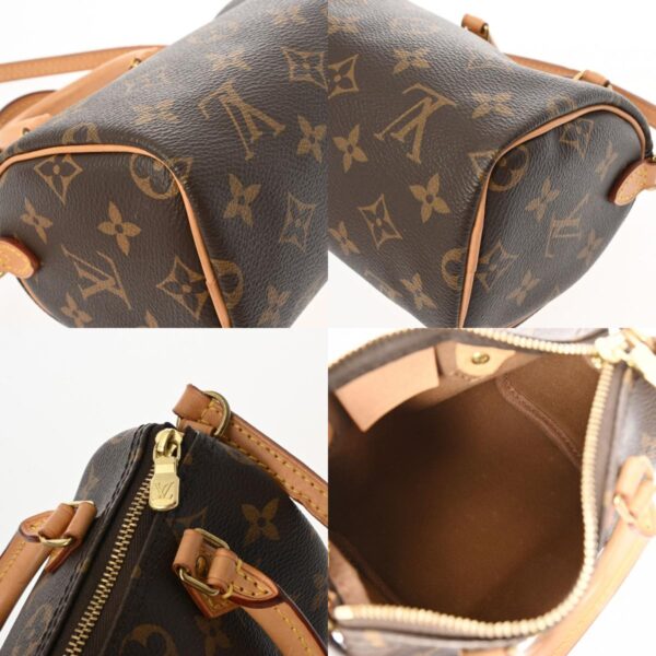 800000122029000 11 c Louis Vuitton Nano Speedy Monogram Shoulder Bag Brown