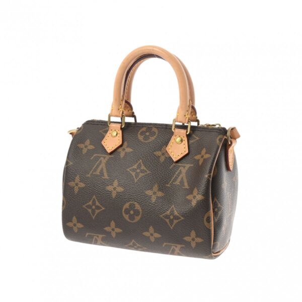 800000122029000 2 Louis Vuitton Nano Speedy Monogram Shoulder Bag Brown