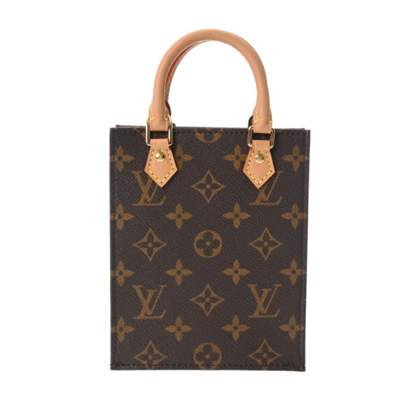 800000122069000 1 Louis Vuitton Petite Sac Plat Monogram Handbag Brown