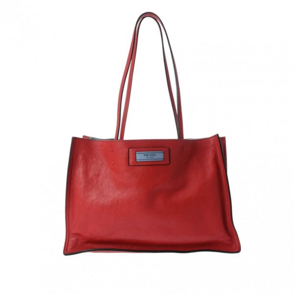 800000122583000 1 Prada Leather Tote Bag Red