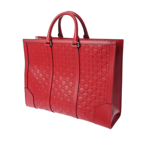 800000122937000 2 Gucci Guccisima 2WAY Calf Handbag Red